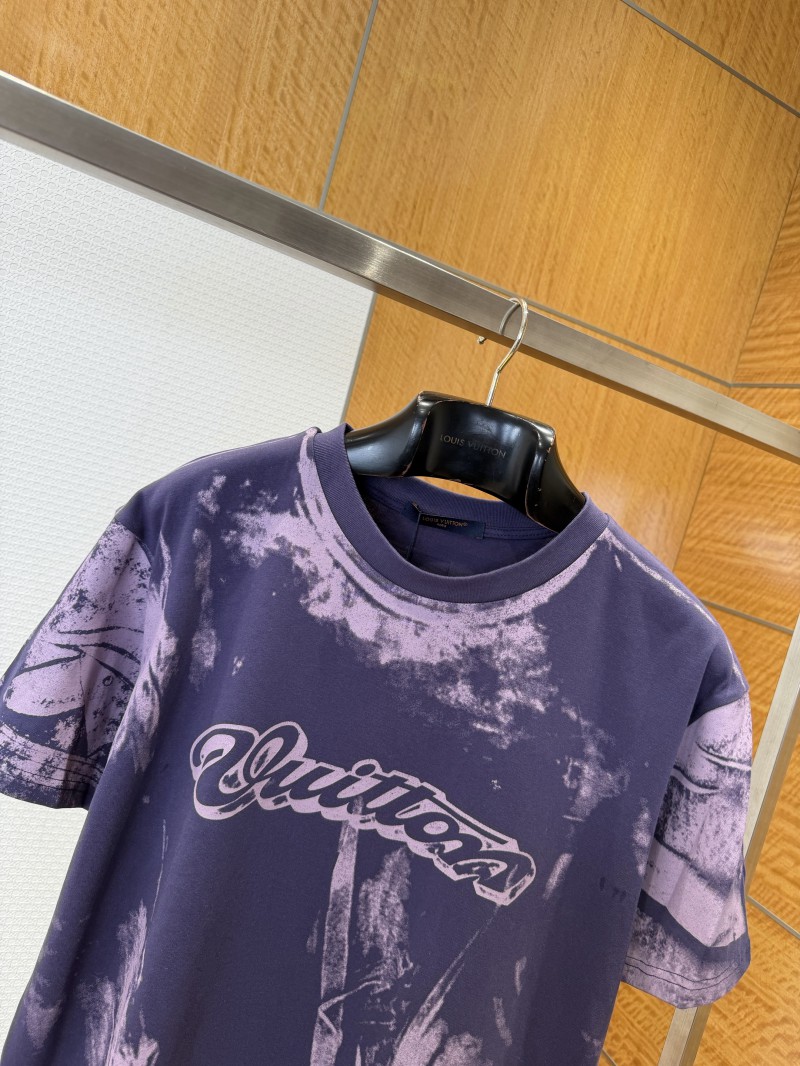 LV Tie-Dye Print Letter Crew Neck Short-Sleeve T-Shirt 2 2