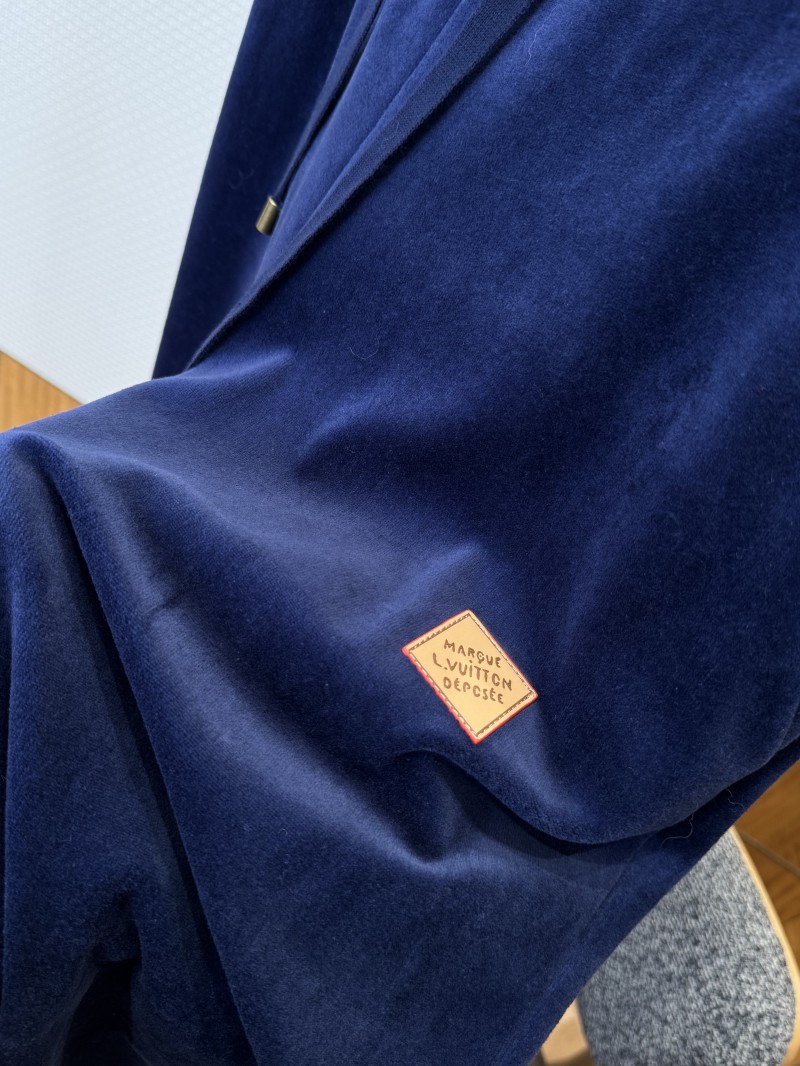 LV Velvet Solid-Color Drawstring Knit Sweatpants 4