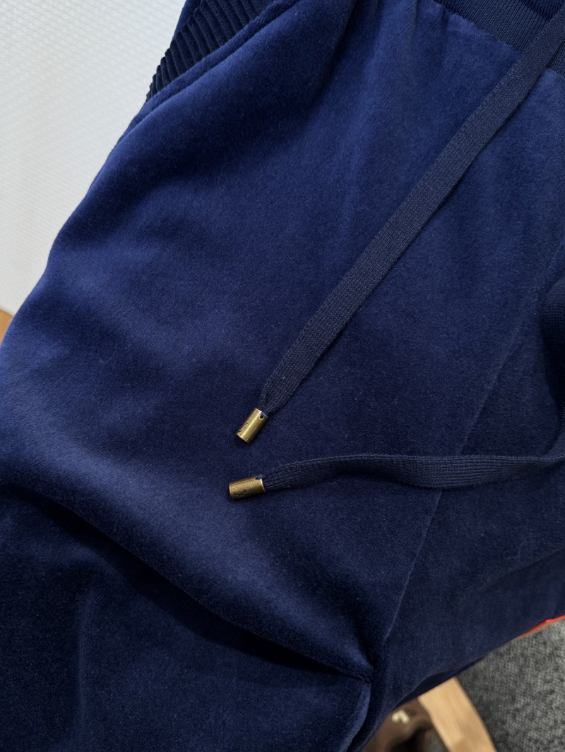 LV Velvet Solid-Color Drawstring Knit Sweatpants 5