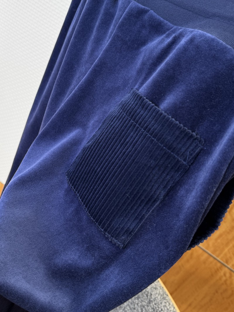 LV Velvet Solid-Color Drawstring Knit Sweatpants 8