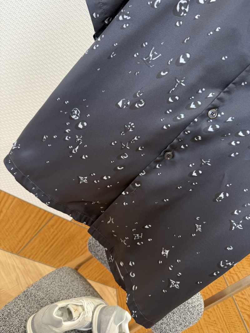 LV Water Drop Print Lapel Short-Sleeve Shirt 3