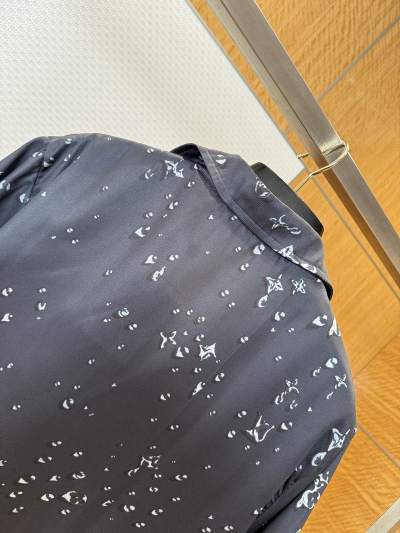 LV Water Drop Print Lapel Short-Sleeve Shirt 4