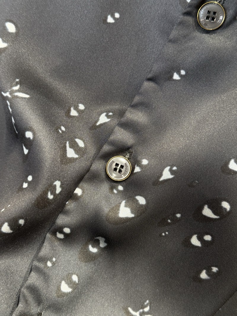 LV Water Drop Print Lapel Short-Sleeve Shirt 6