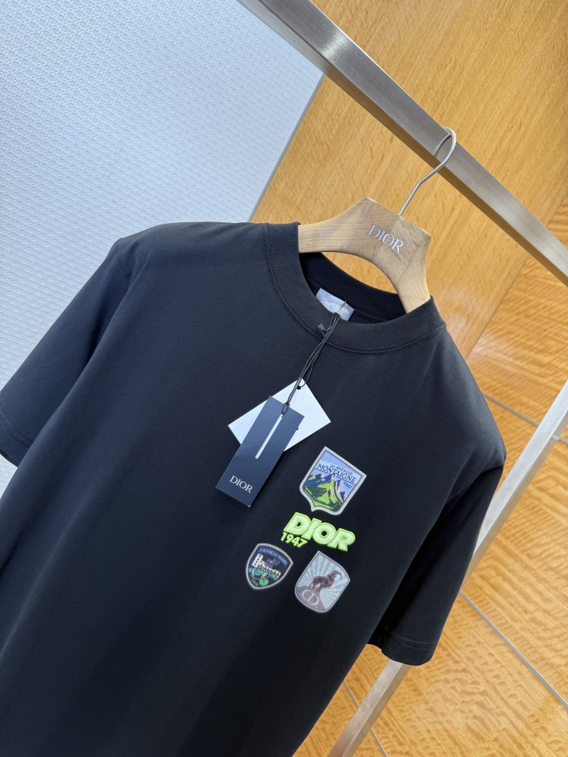 Dior Embroidered Jacquard Crew Neck Short-Sleeve T-Shirt 1 2