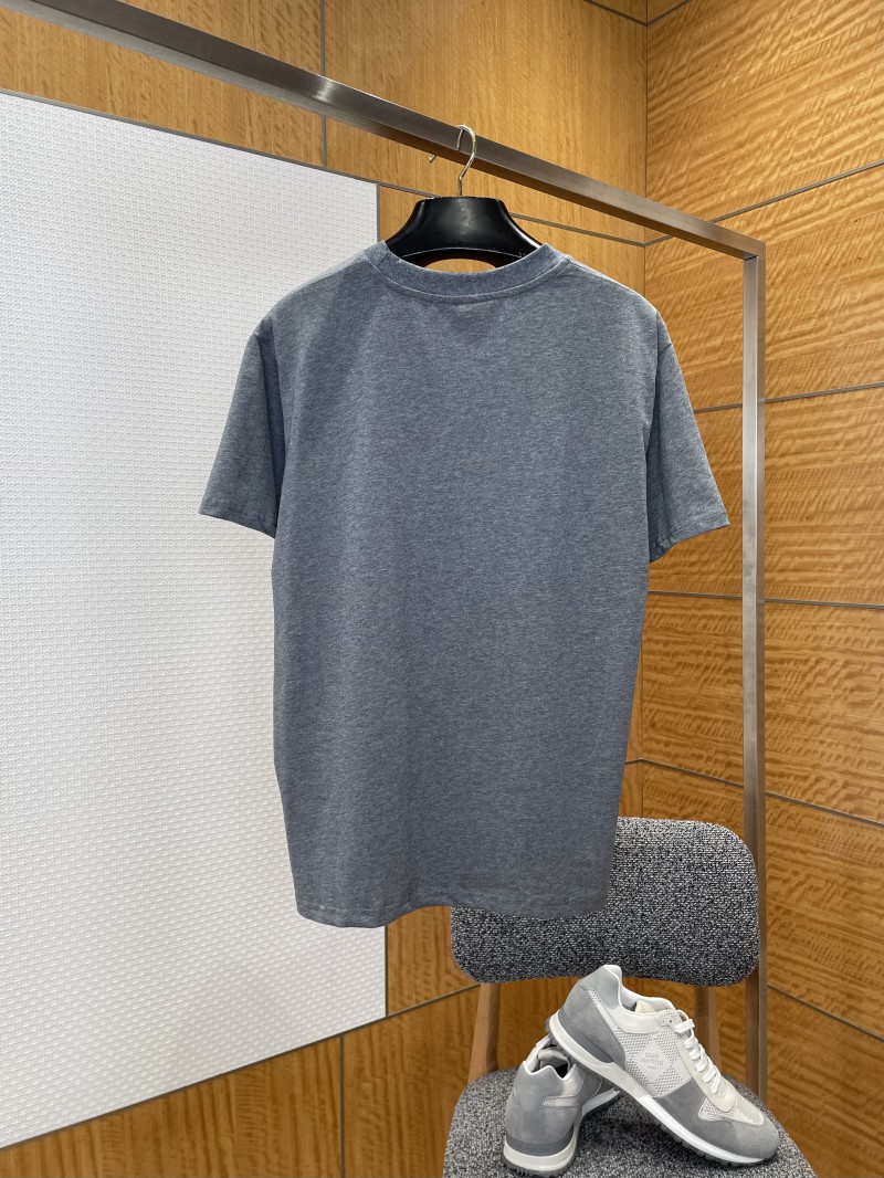LV Leather Logo Cotton Crew Neck Short-Sleeve T-Shirt 1