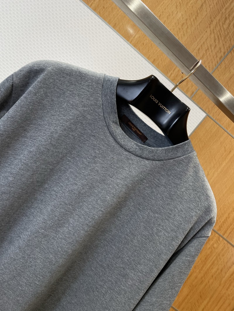LV Leather Logo Cotton Crew Neck Short-Sleeve T-Shirt 2
