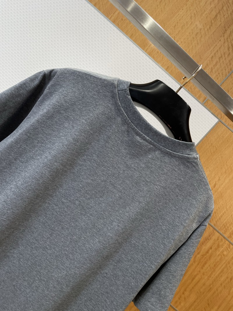 LV Leather Logo Cotton Crew Neck Short-Sleeve T-Shirt 5
