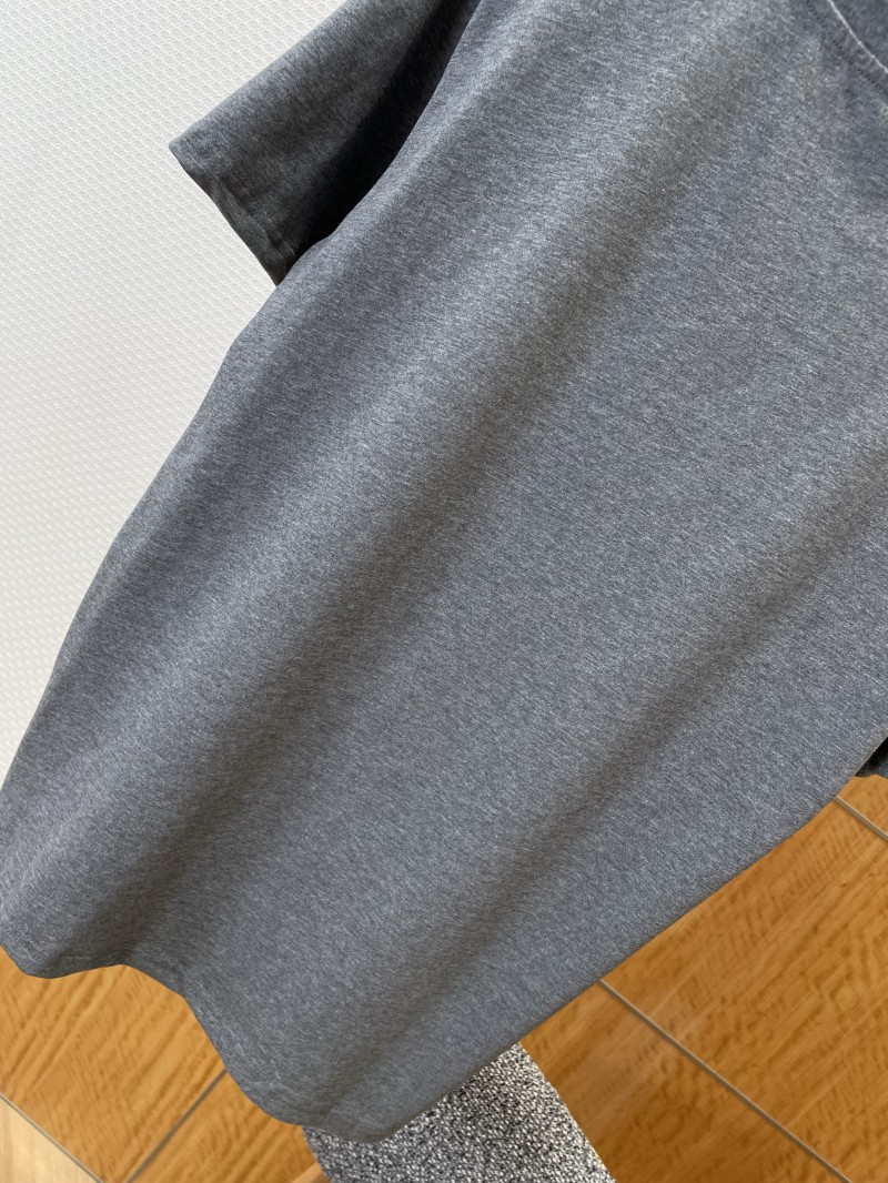 LV Leather Logo Cotton Crew Neck Short-Sleeve T-Shirt 6