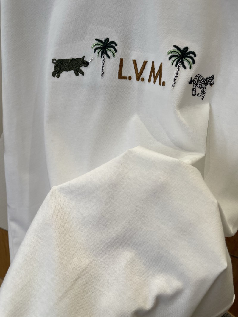 LV Animal Letter Embroidered Crew Neck Short-Sleeve T-Shirt 4
