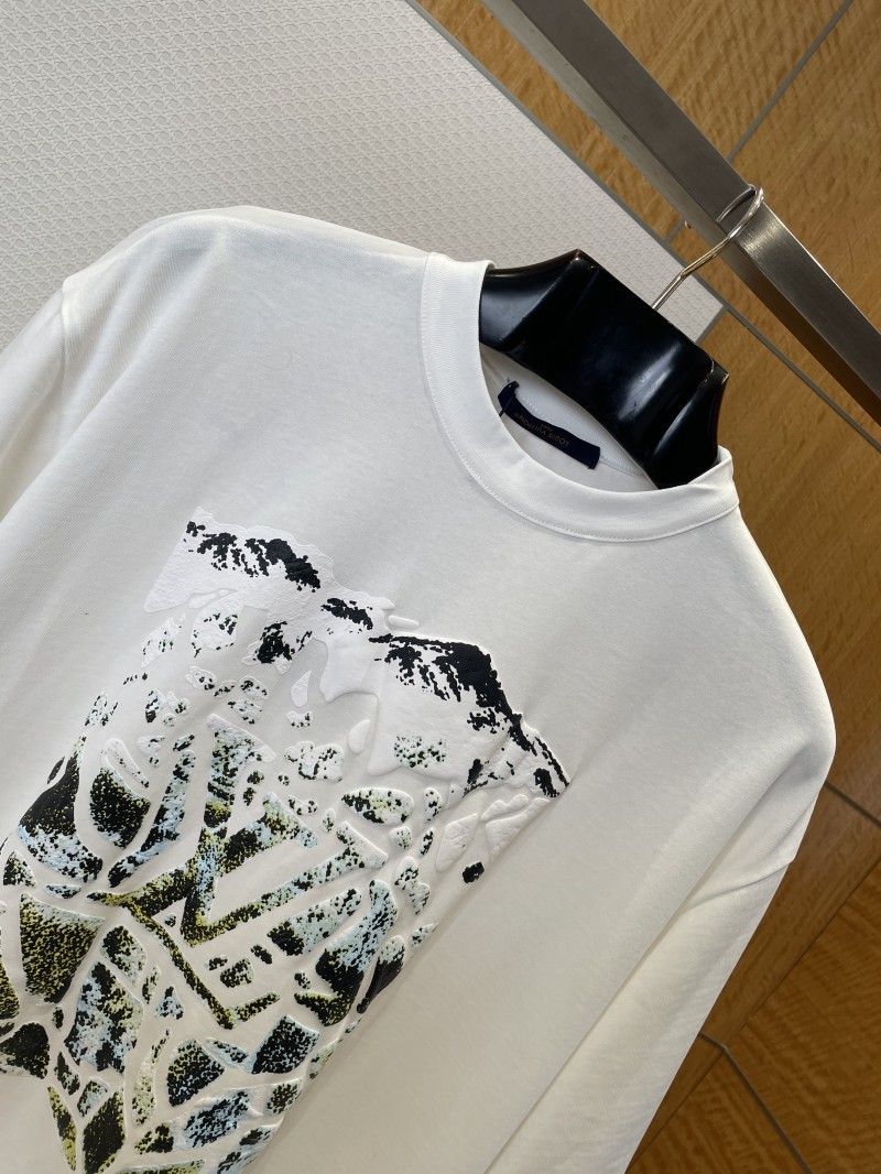 LV Snow Mountain Print Crew Neck Short-Sleeve T-Shirt 2