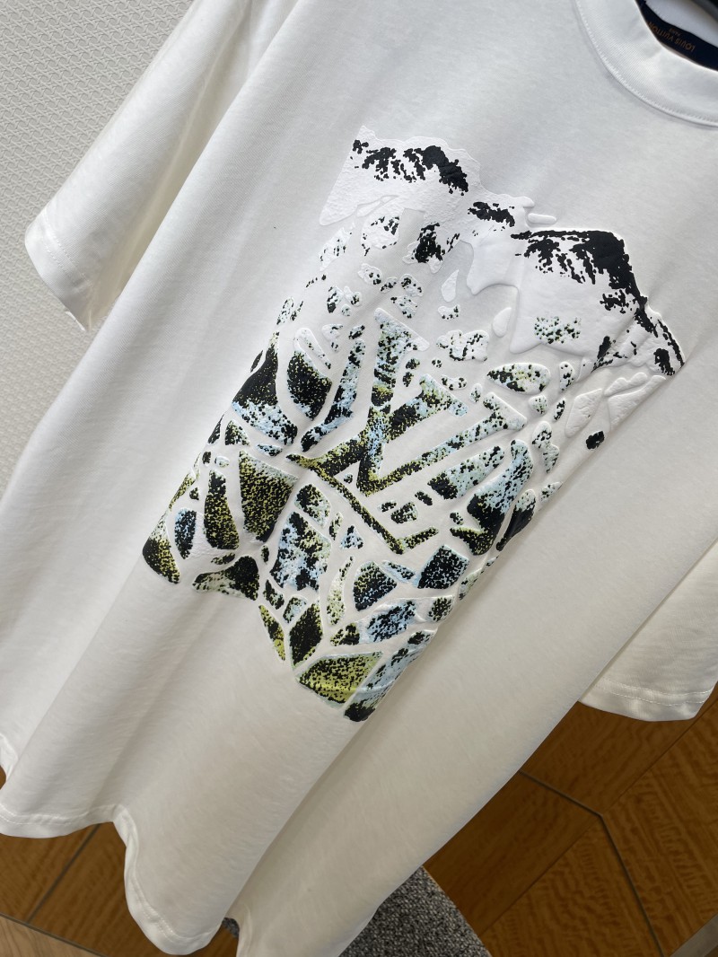 LV Snow Mountain Print Crew Neck Short-Sleeve T-Shirt 3