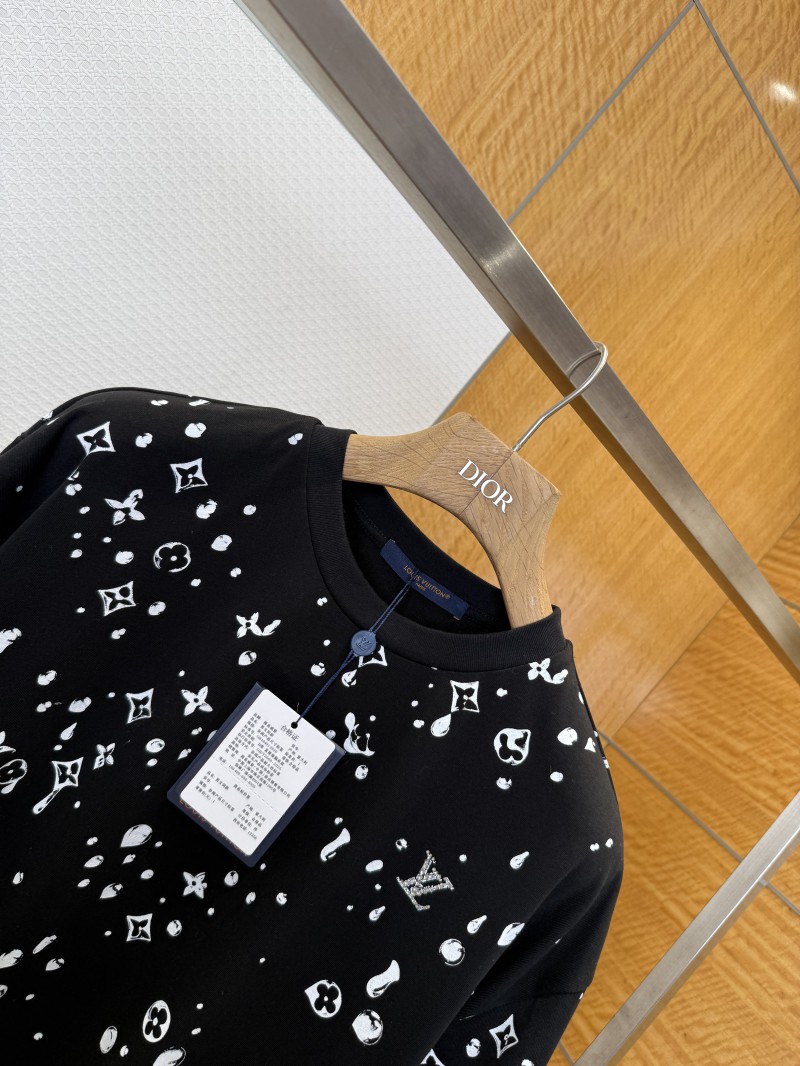 LV Droplet Print Letter Crew Neck Short Sleeve T-Shirt 2