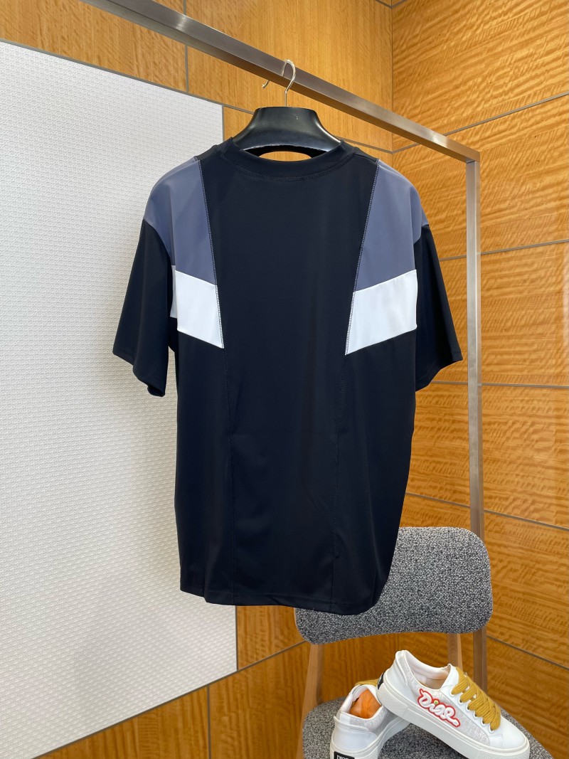 LV Color-Blocked Crew Neck Sports Short-Sleeve T-Shirt 1