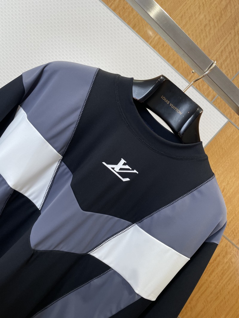 LV Color-Blocked Crew Neck Sports Short-Sleeve T-Shirt 2