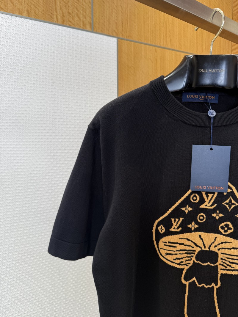 LV Mushroom Print Knit Short-Sleeve T-Shirt 3