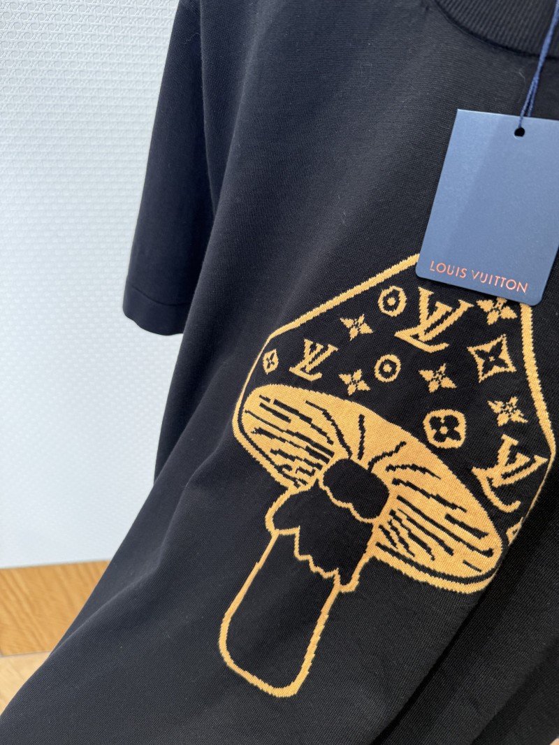 LV Mushroom Print Knit Short-Sleeve T-Shirt 5