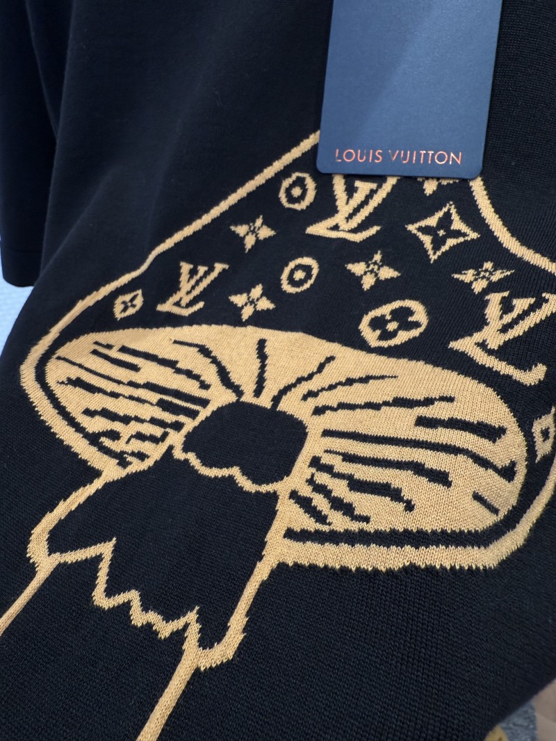 LV Mushroom Print Knit Short-Sleeve T-Shirt 6