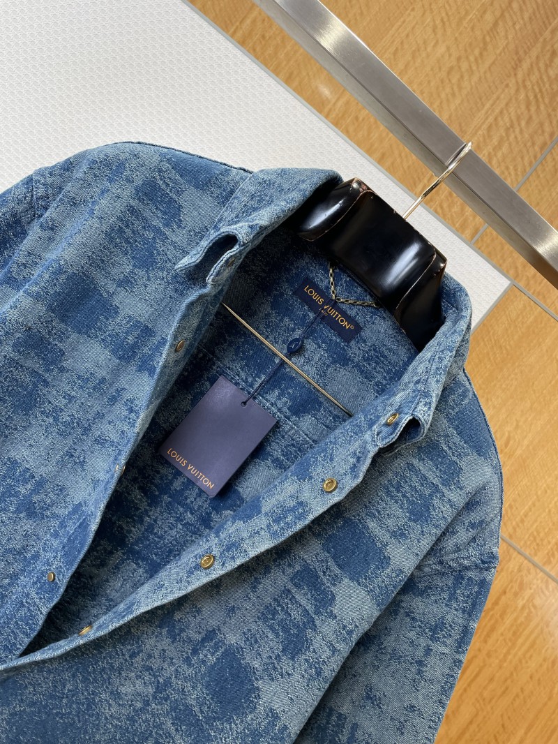 LV Jacquard Gradient Denim Short-Sleeve Shirt 4