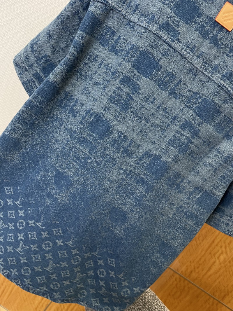 LV Jacquard Gradient Denim Short-Sleeve Shirt 6