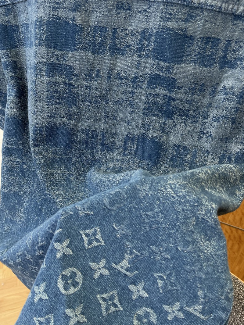 LV Jacquard Gradient Denim Short-Sleeve Shirt 7