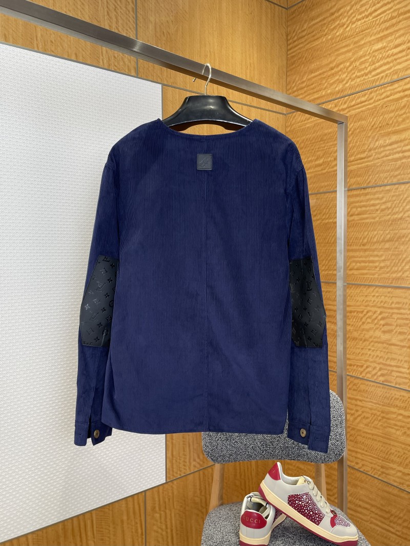 LV Pocket Leather Label V-Neck Cardigan Jacket 1