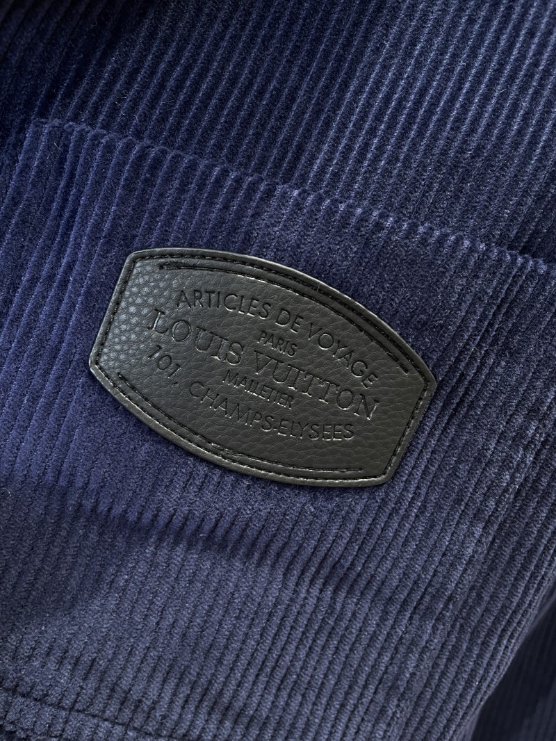 LV Pocket Leather Label V-Neck Cardigan Jacket 4