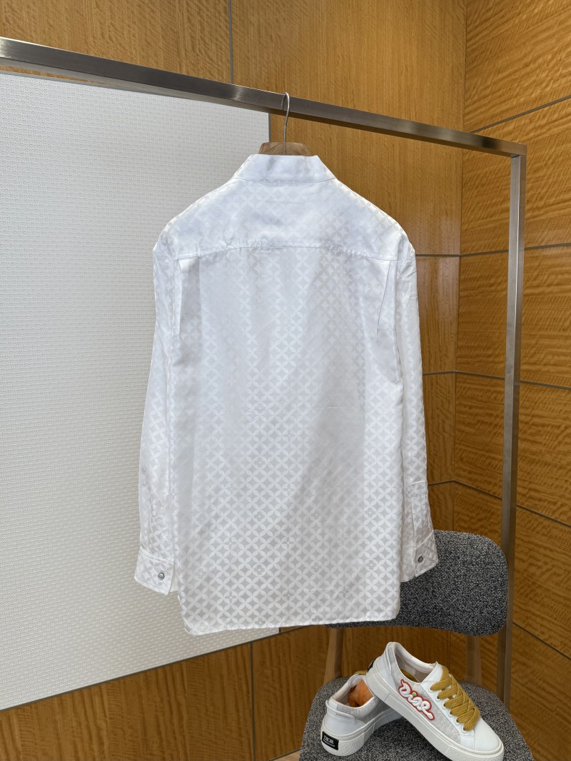 LV Jacquard Button-Down V-Neck Long-Sleeve Shirt 1 1