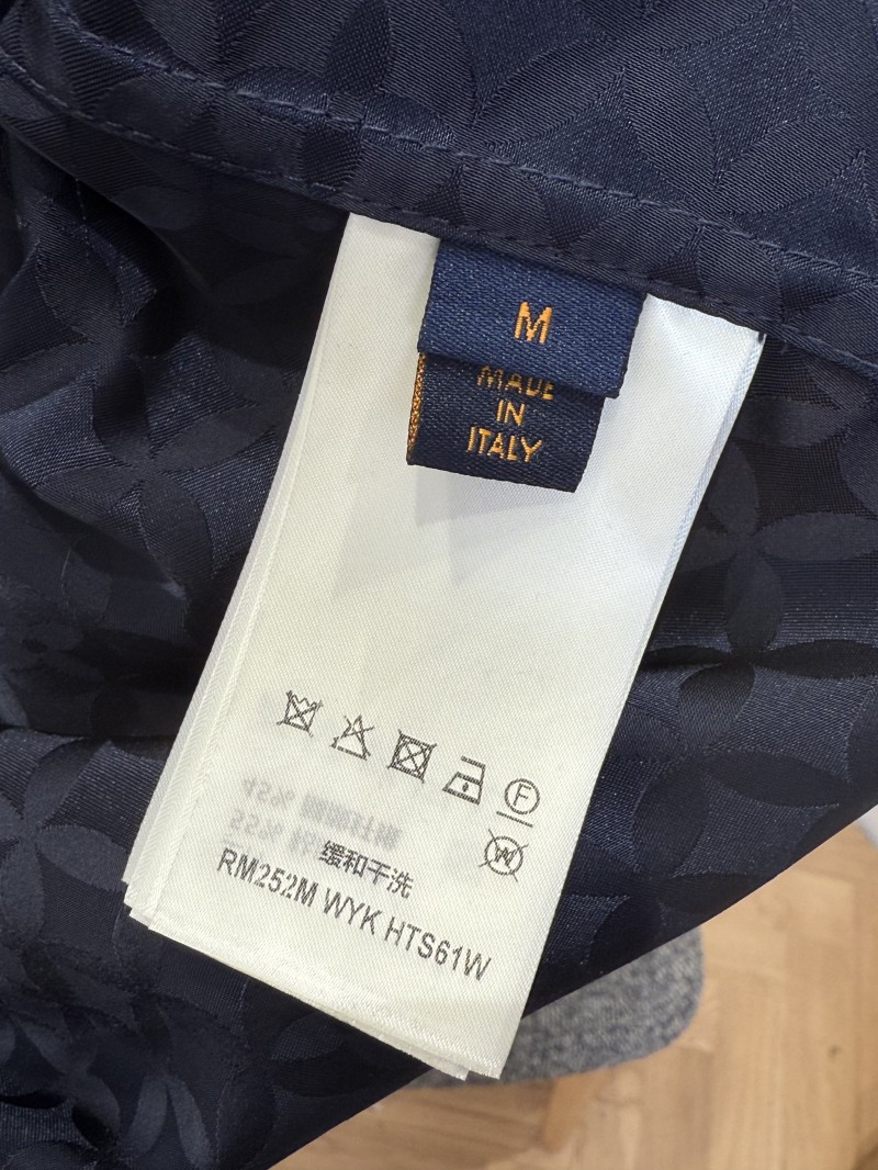 LV Jacquard Button-Down V-Neck Long-Sleeve Shirt 2 8