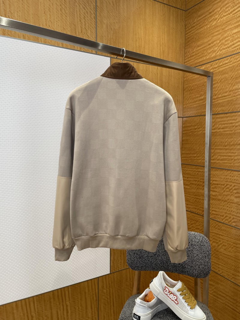 LV Half-Zip Contrast Color Stand Collar Sweatshirt 1
