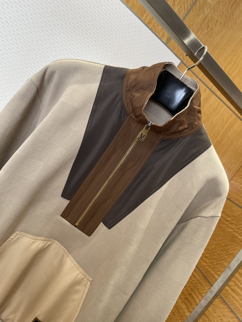 LV Half-Zip Contrast Color Stand Collar Sweatshirt 2