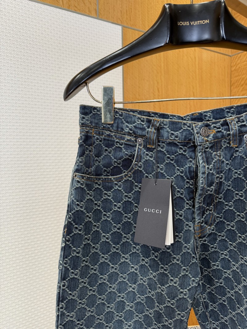 Gucci All-Over Print Denim Trousers 3
