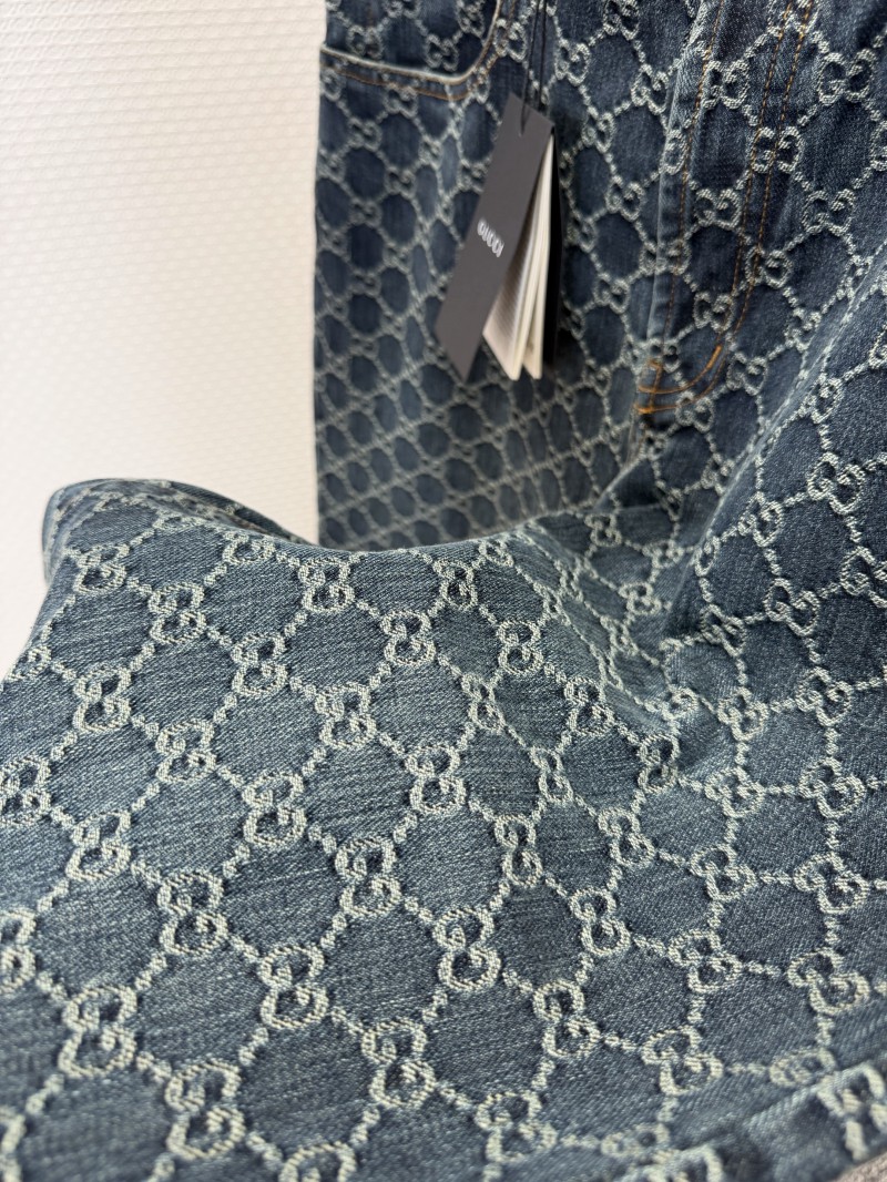Gucci All-Over Print Denim Trousers 4