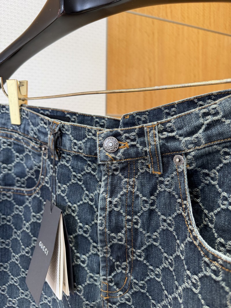 Gucci All-Over Print Denim Trousers 5