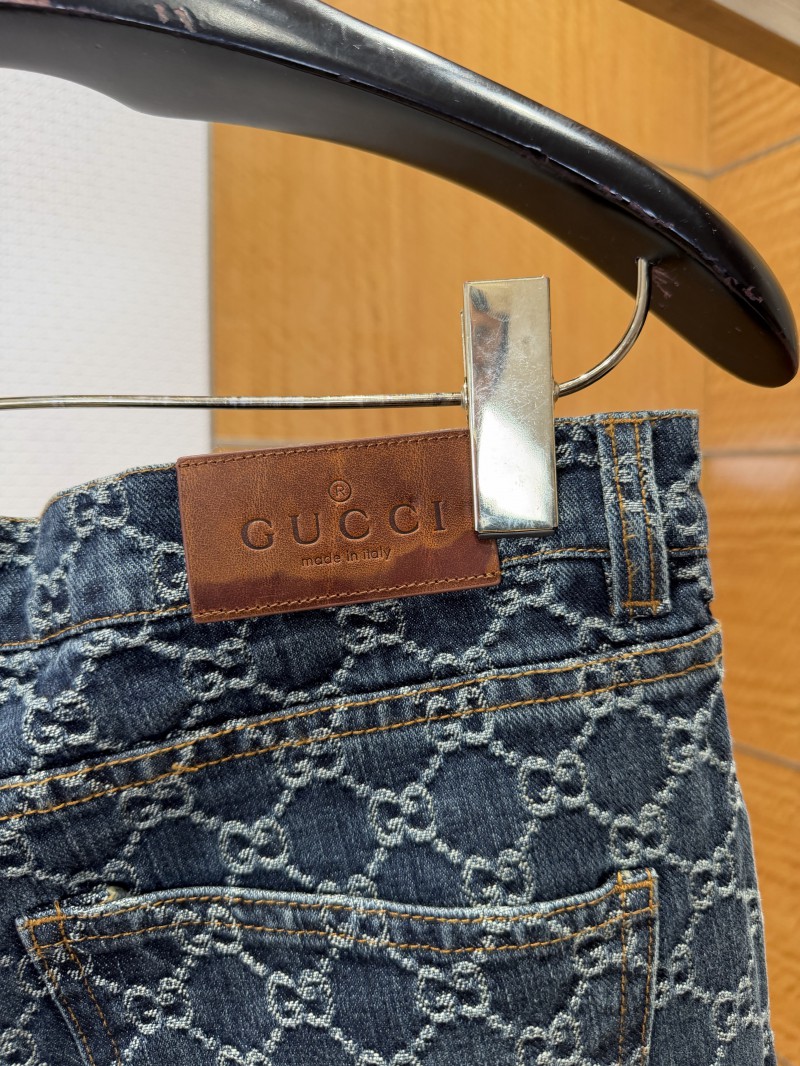 Gucci All-Over Print Denim Trousers 7