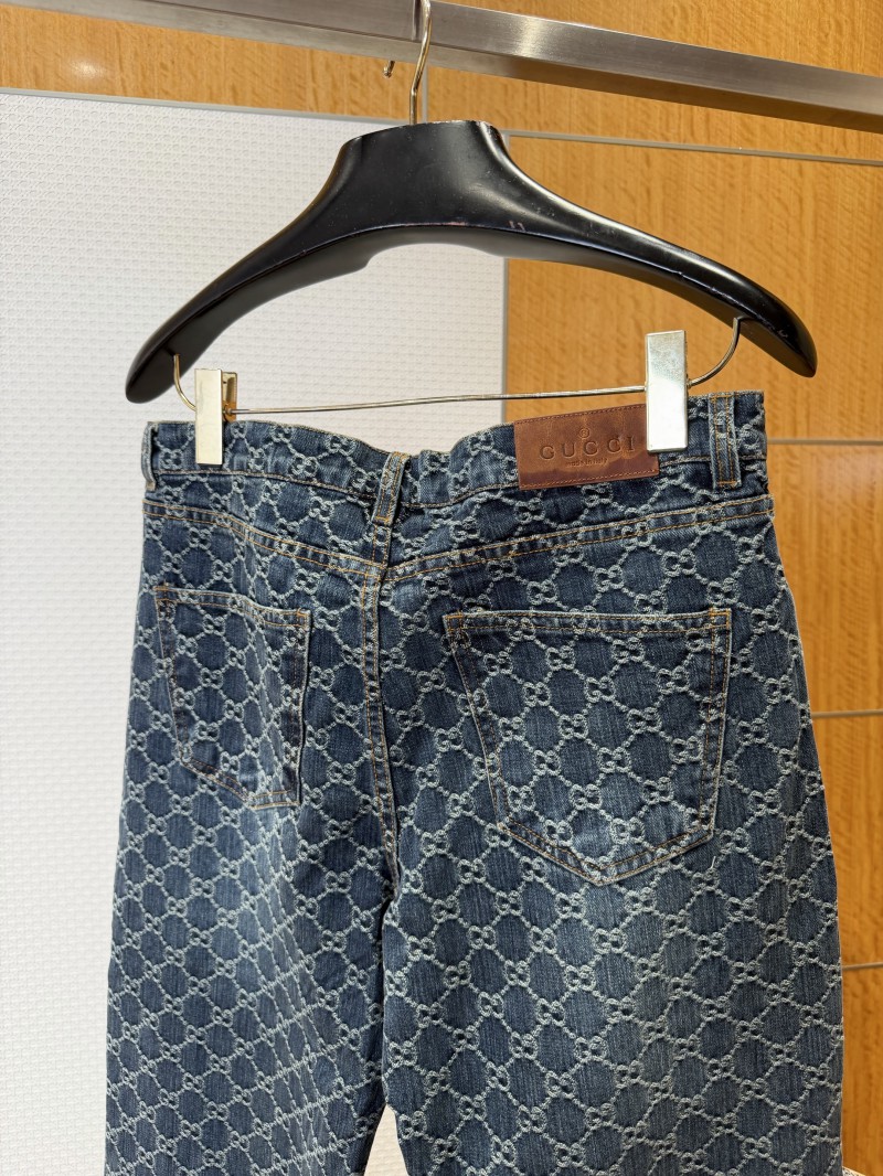 Gucci All-Over Print Denim Trousers 8