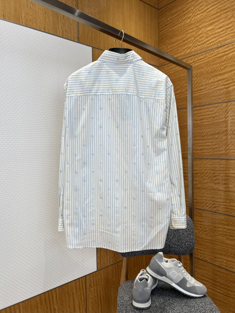Gucci Striped Logo Long-Sleeve Collared Shirt 1