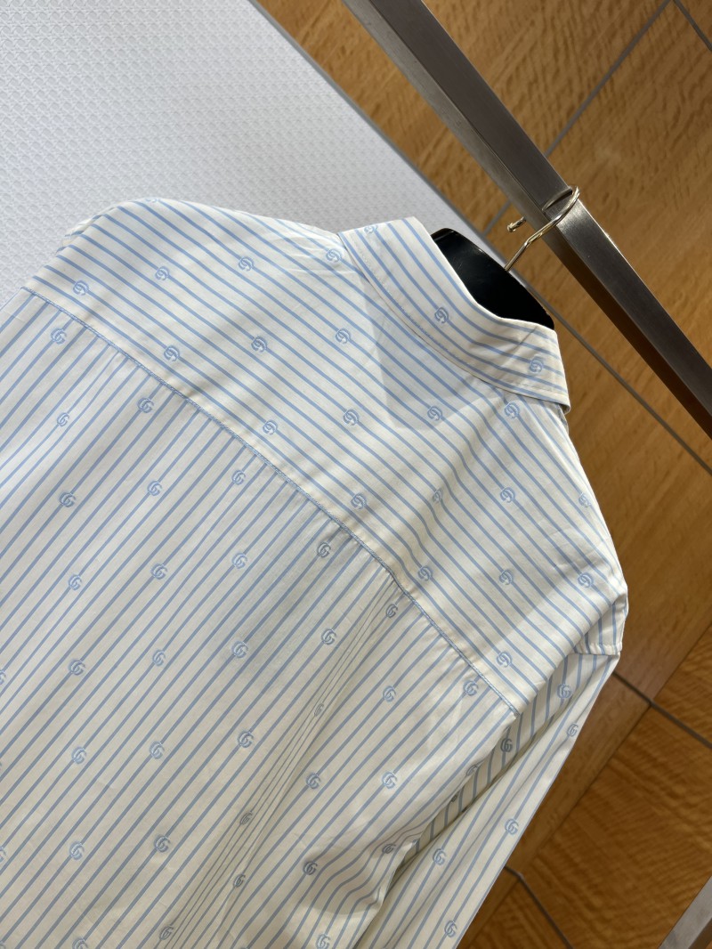 Gucci Striped Logo Long-Sleeve Collared Shirt 5