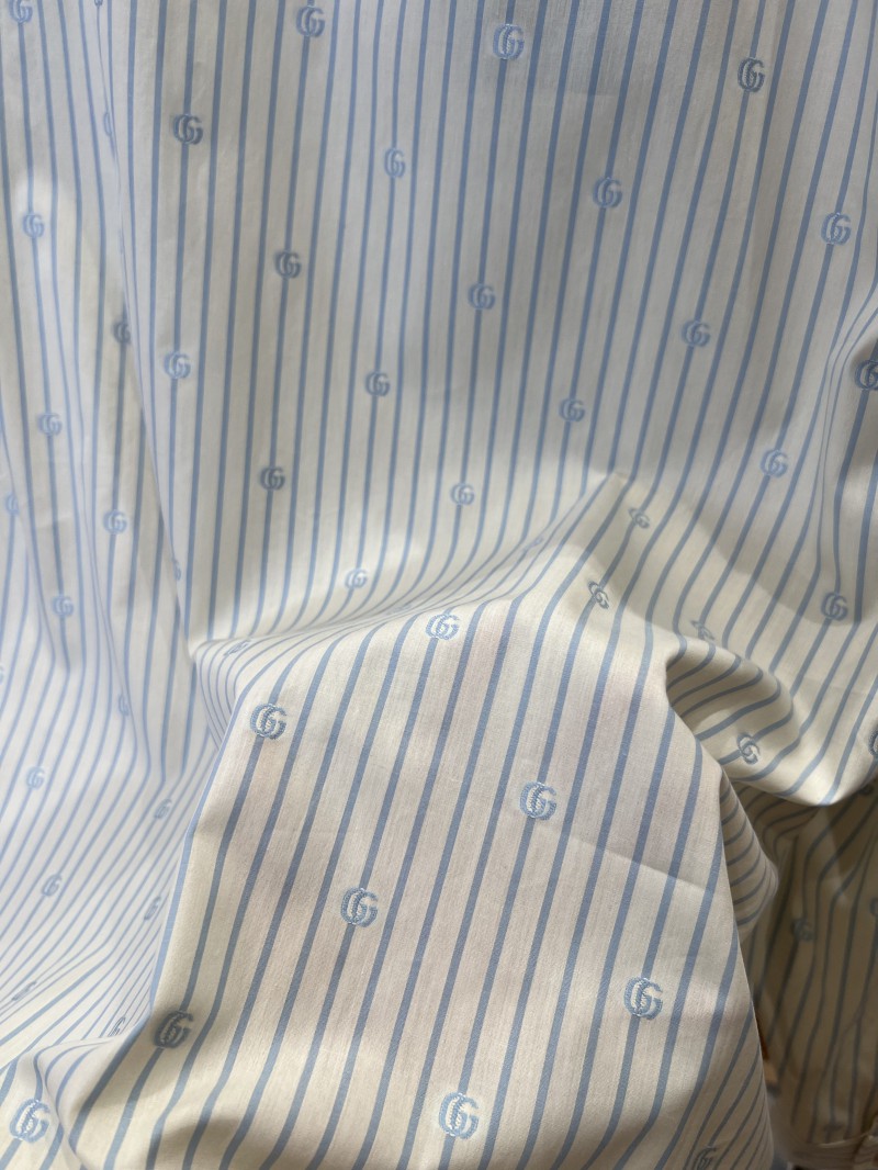 Gucci Striped Logo Long-Sleeve Collared Shirt 7
