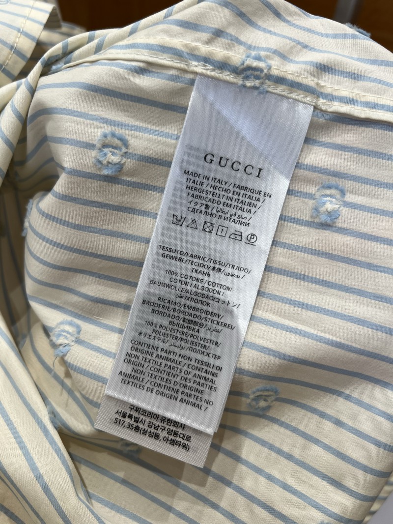 Gucci Striped Logo Long-Sleeve Collared Shirt 8