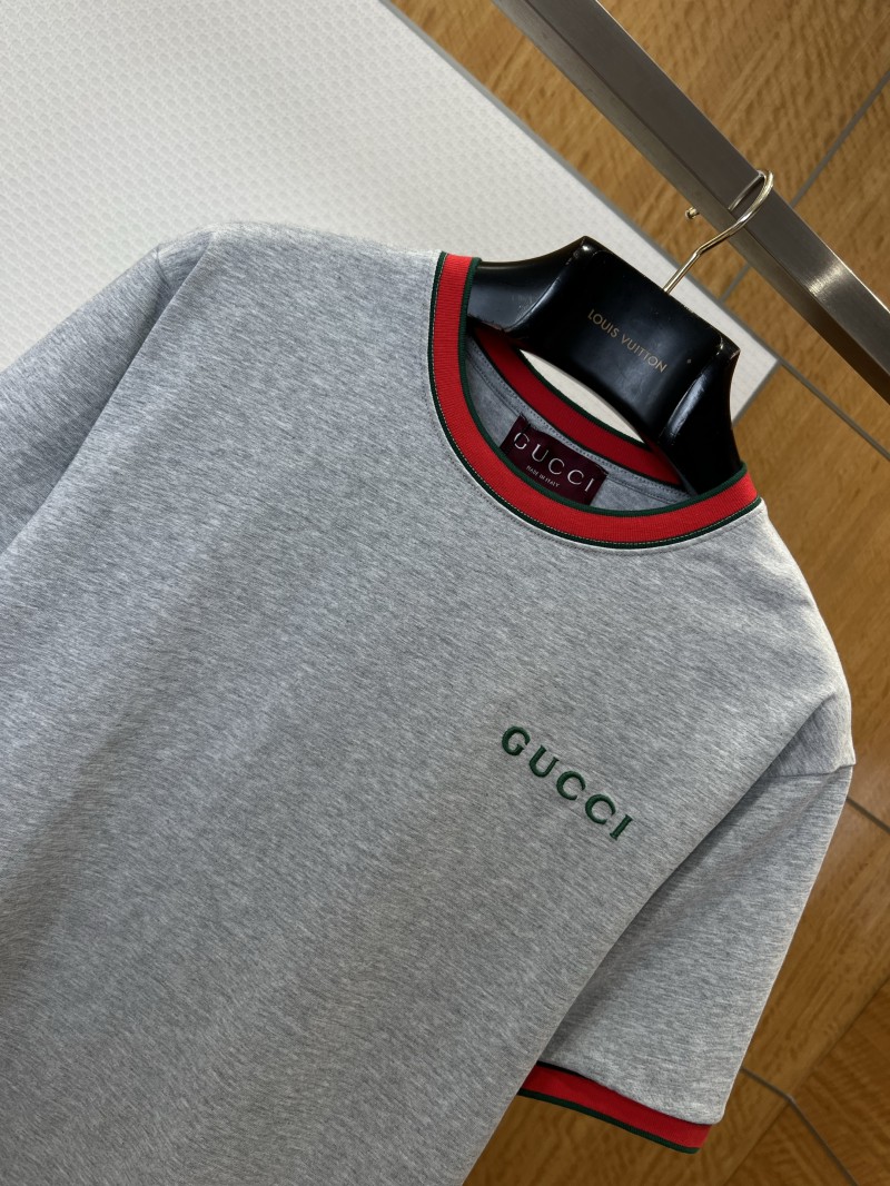 Gucci Letter Embroidered Cotton Short-Sleeve T-Shirt 1 2