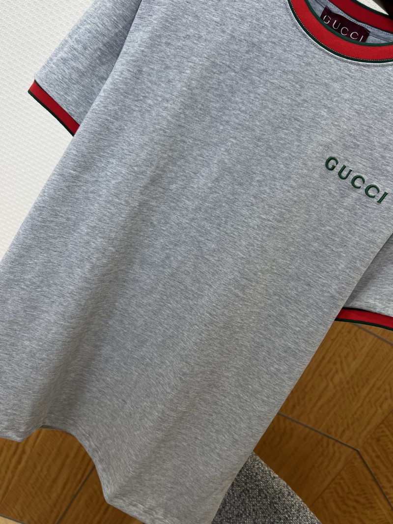 Gucci Letter Embroidered Cotton Short-Sleeve T-Shirt 1 3