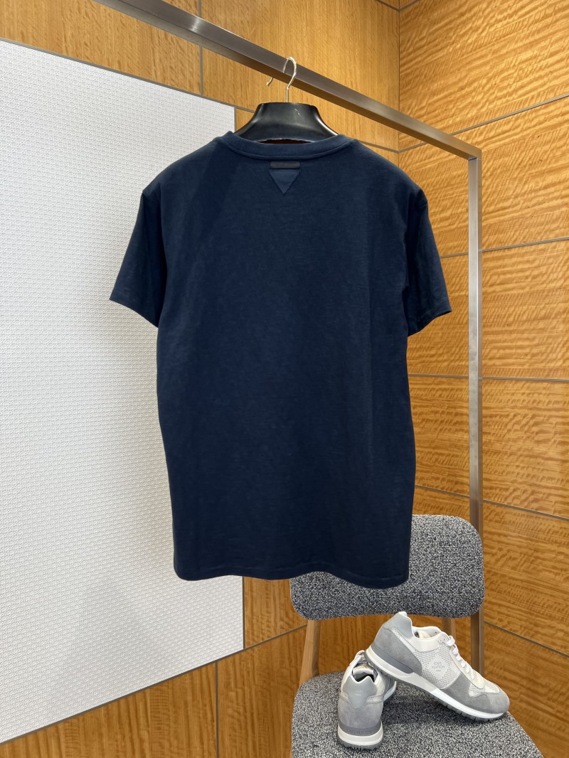 Prada Color-Blocked Striped Patchwork Short-Sleeve T-Shirt 1
