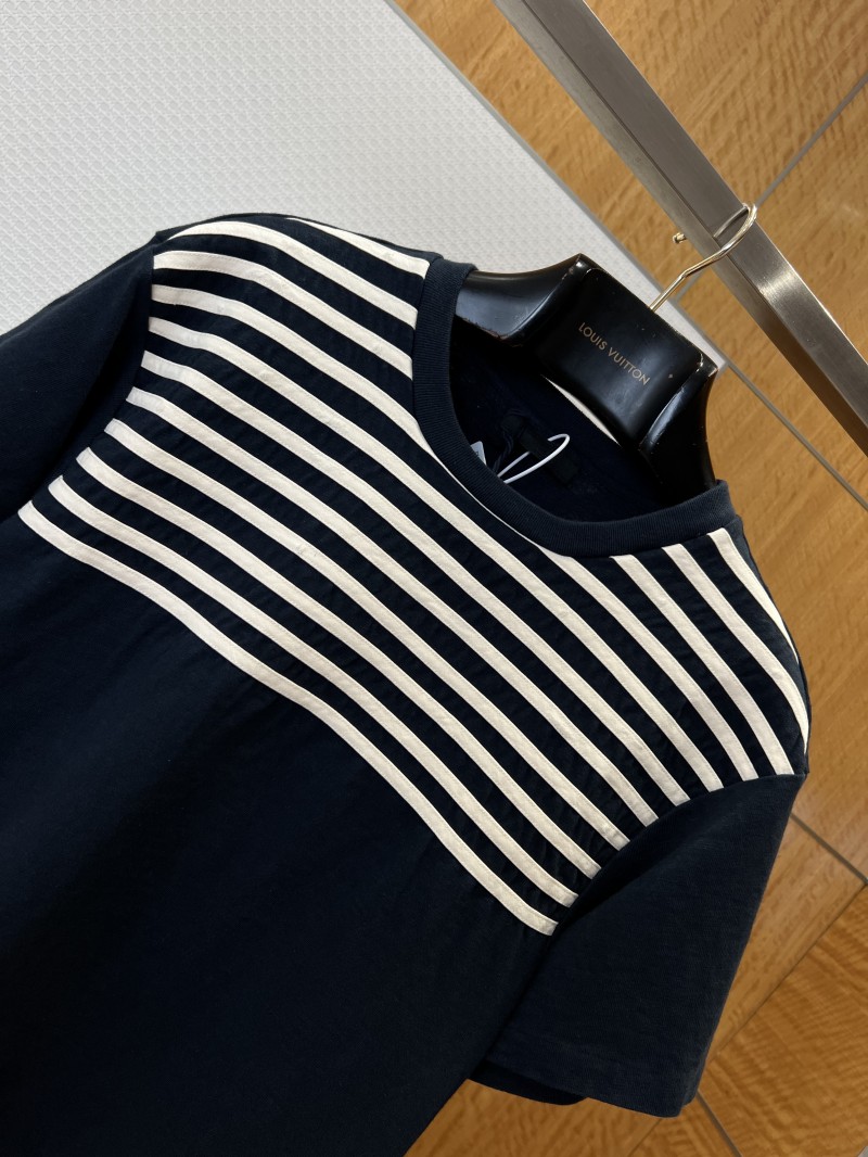 Prada Color-Blocked Striped Patchwork Short-Sleeve T-Shirt 2