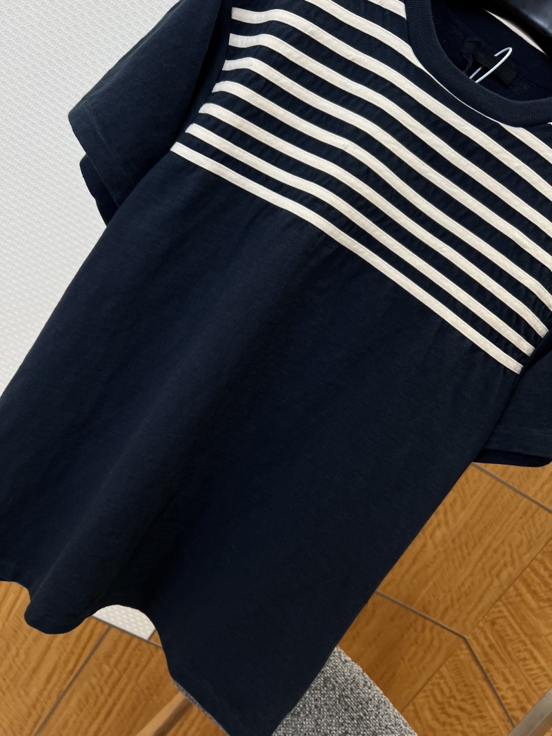 Prada Color-Blocked Striped Patchwork Short-Sleeve T-Shirt 3