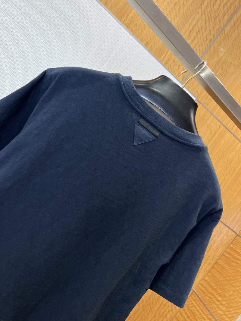 Prada Color-Blocked Striped Patchwork Short-Sleeve T-Shirt 5