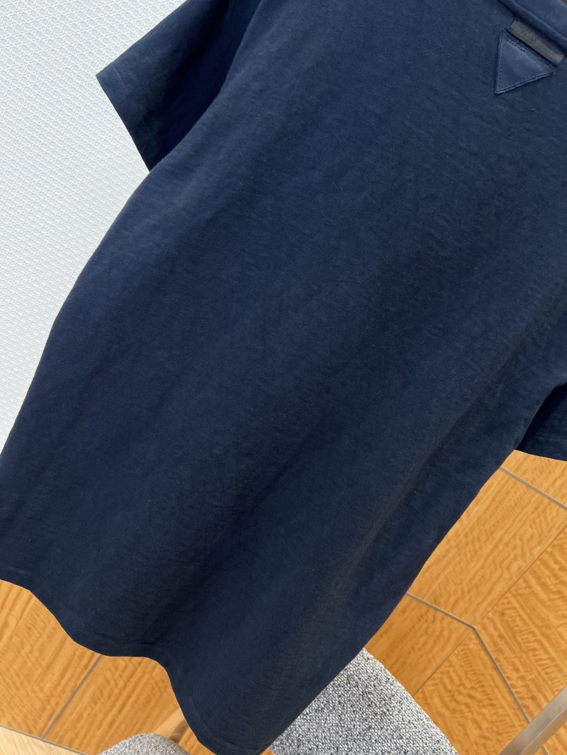 Prada Color-Blocked Striped Patchwork Short-Sleeve T-Shirt 6