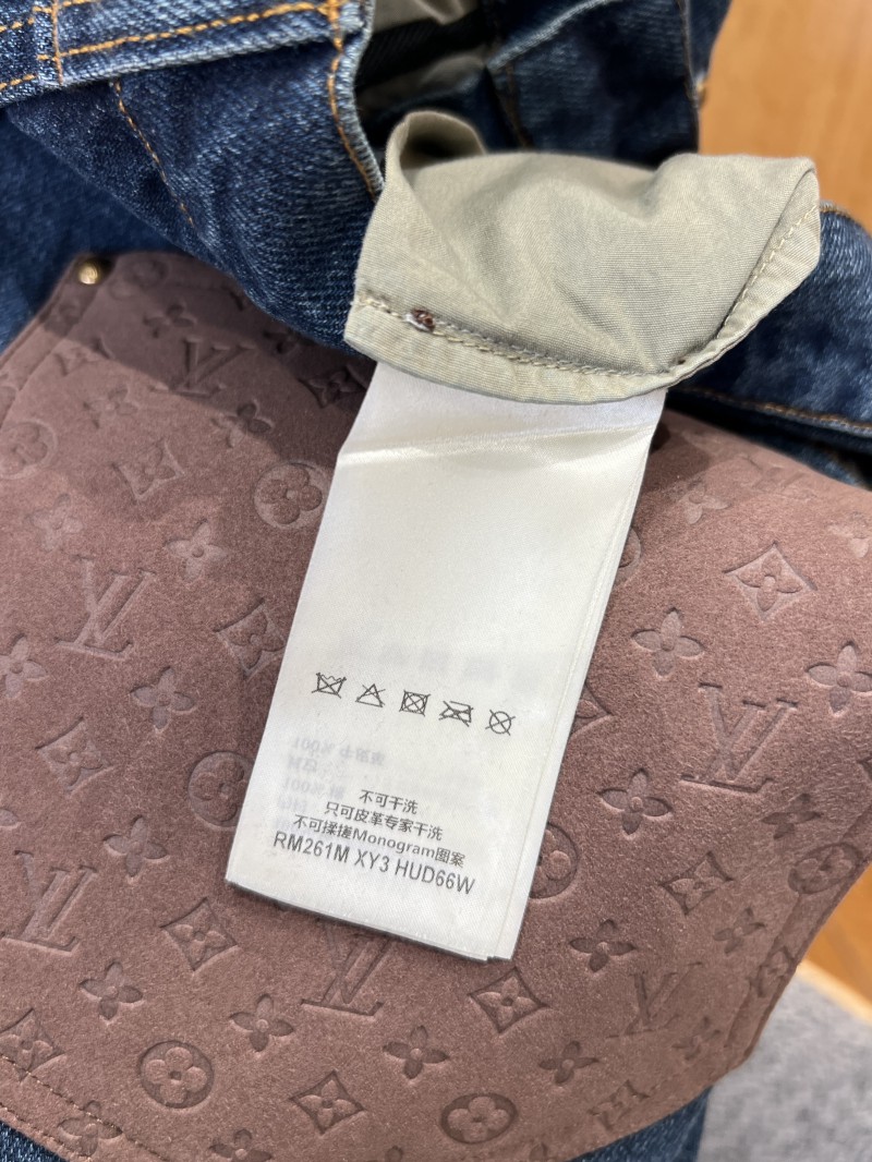 LV Long Straight-Leg Distressed Jeans 8