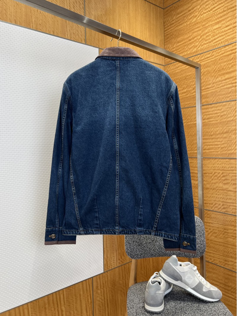 LV Single-Button Pocket Lapel Denim Jacket 1