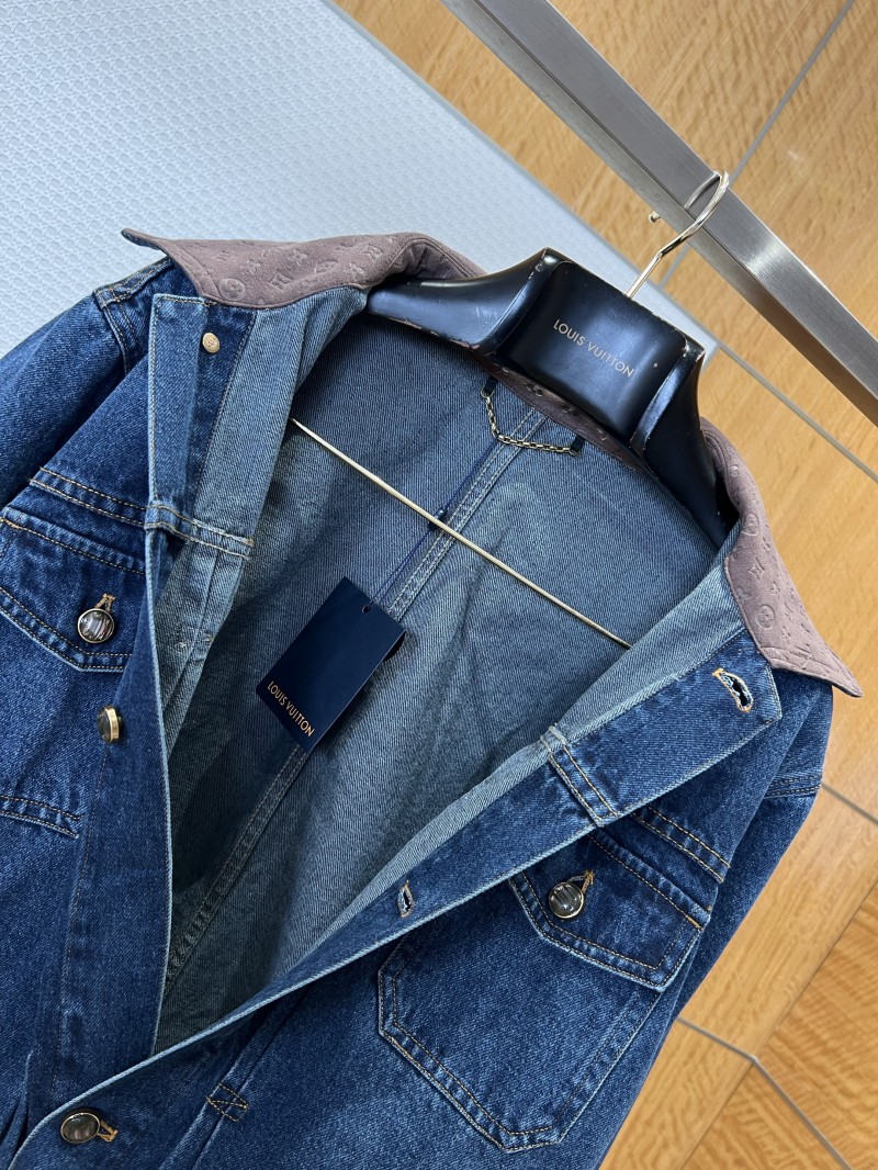 LV Single-Button Pocket Lapel Denim Jacket 4