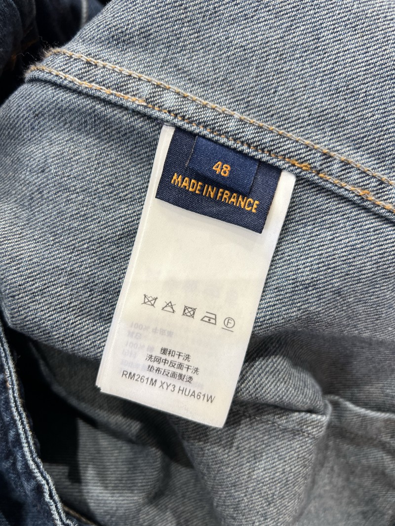 LV Single-Button Pocket Lapel Denim Jacket 8